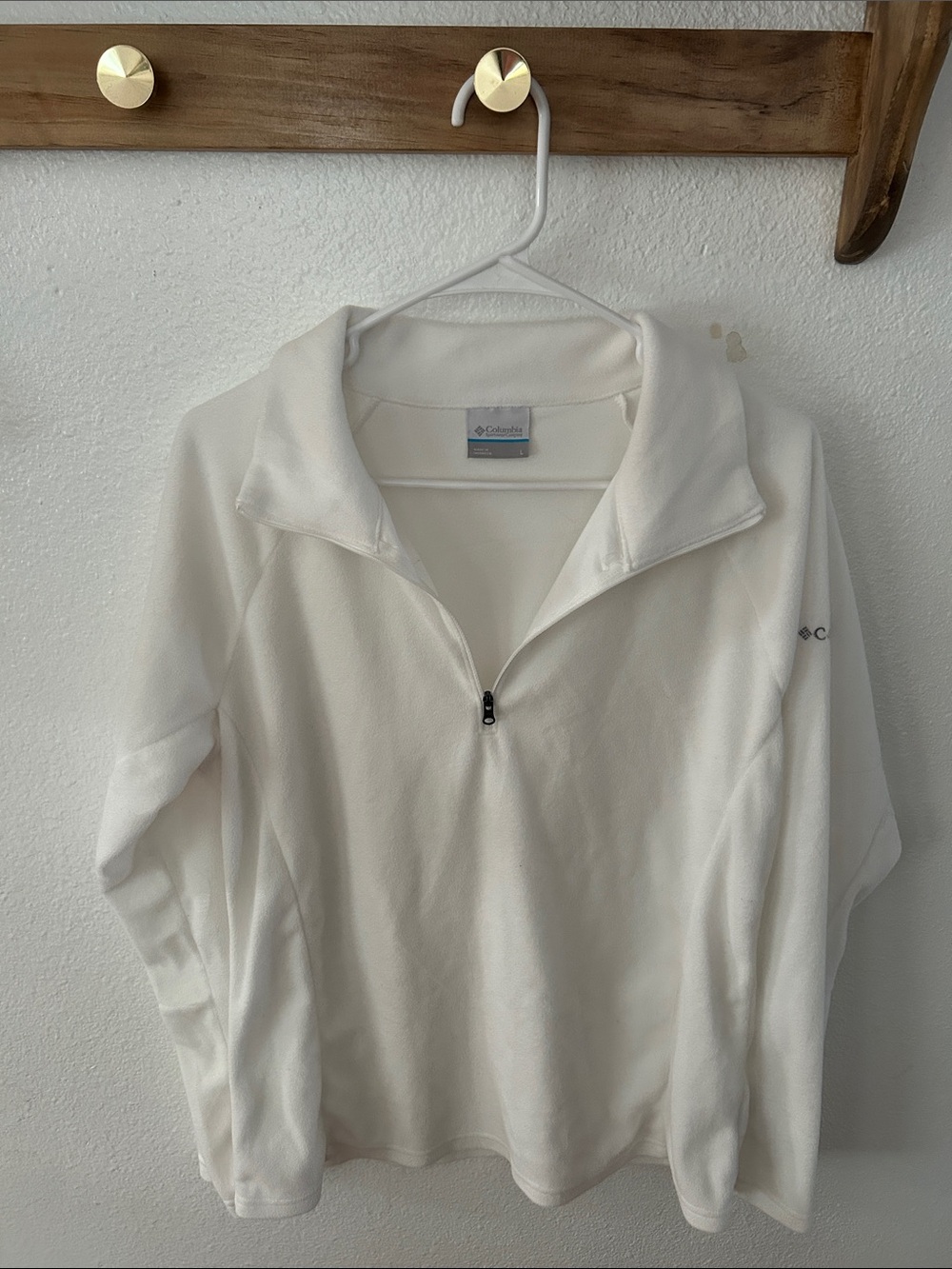 Columbia Off-White Quarter-Zip Fleece Pullover